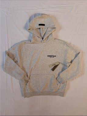 Essentials Light Heather Gray Pullover Hoodie Very Warm
